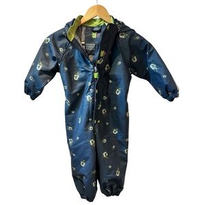 Kattnakken Winter Rain Suit Blue Bug Pattern Size 92